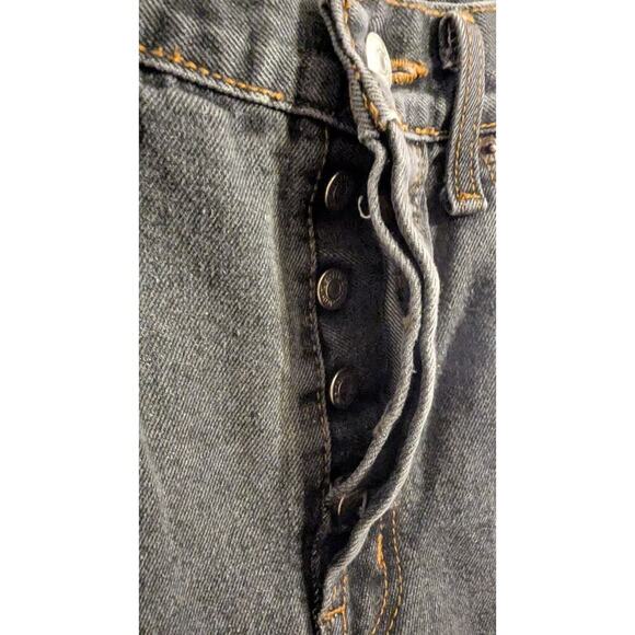 Levis 501 Jeans Mens 36x30 Pants Black Wash Workwear Faded Button Fly #499 - Picture 13 of 14